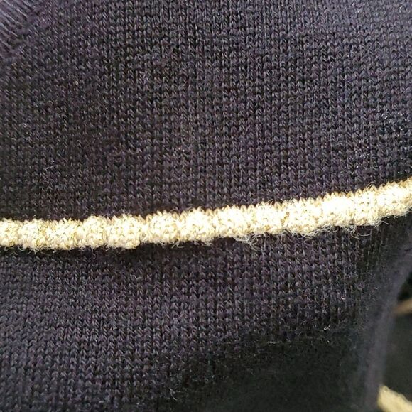 AUGUST SIlk sweater set, tank and button up. Size large. Black with gold strip. - Picture 7 of 10